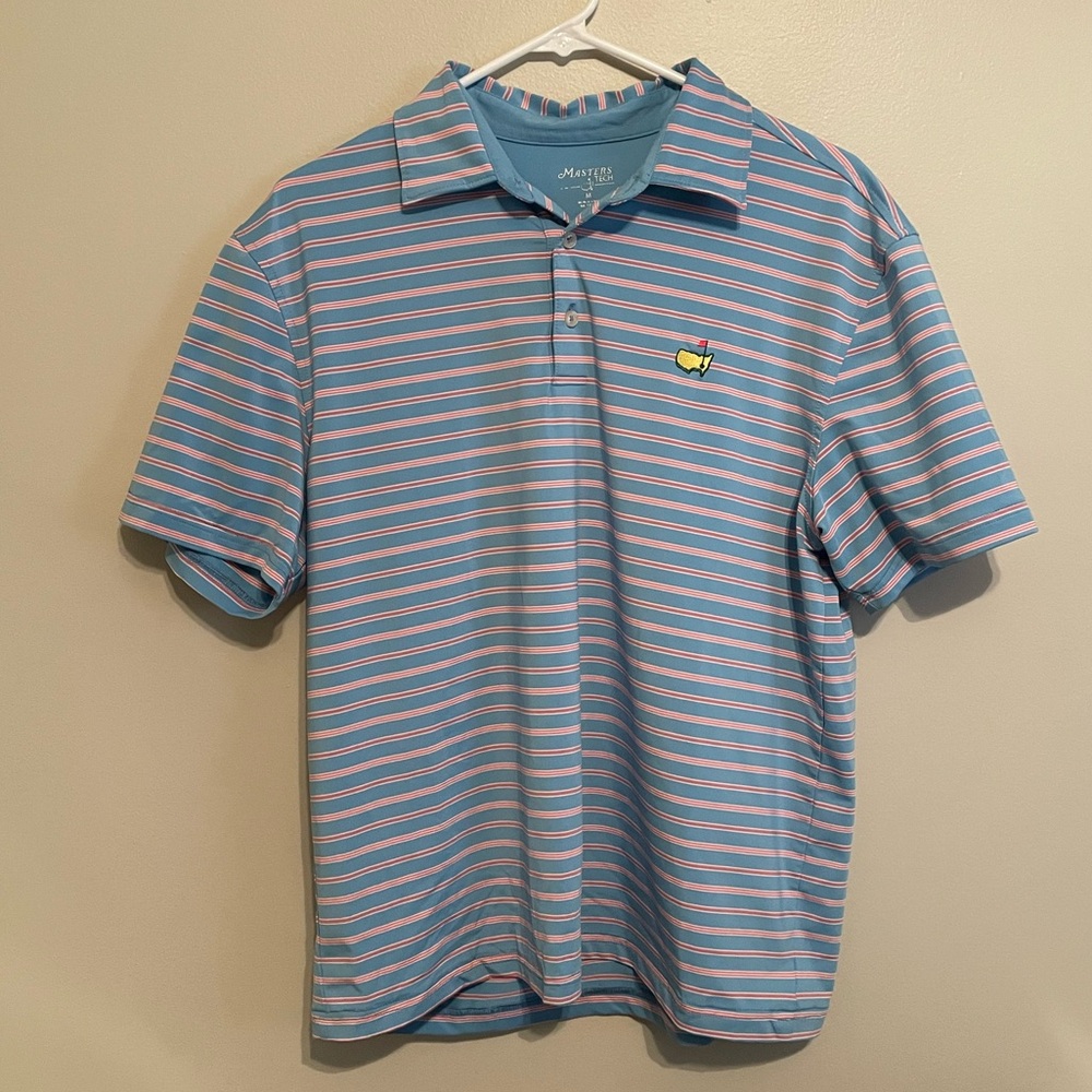 Masters Blue and Pink Striped Polo